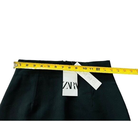 Zara Womens Midi A-Line Skirt S Small Black Zipper Back Slit NWT - Picture 6 of 9